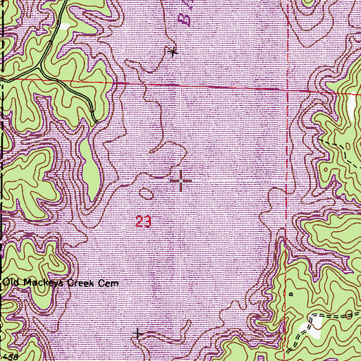 Topographic Map of Harris Crossing Bridge, MS