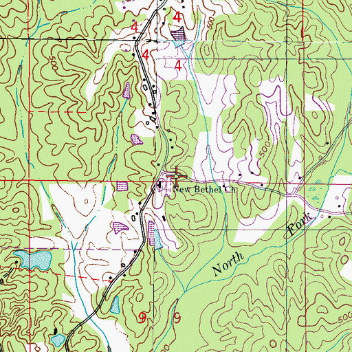 Topographic Map of New Bethel, MS
