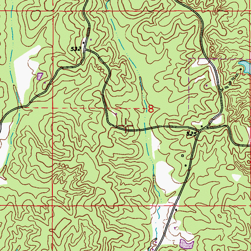 Topographic Map of New Bethel School (historical), MS