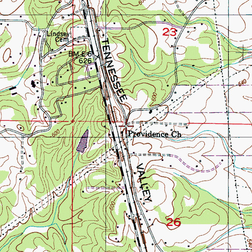 Topographic Map of New Providence (historical), MS