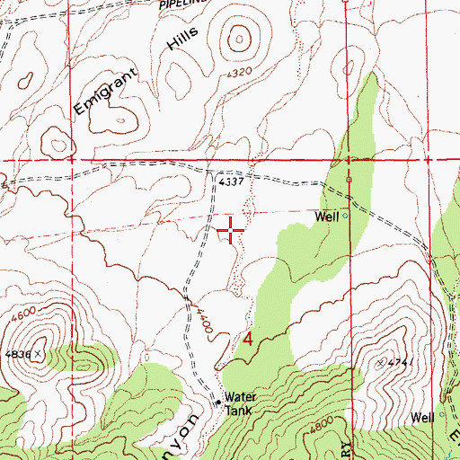 Topographic Map of Little Emigrant Canyon, AZ