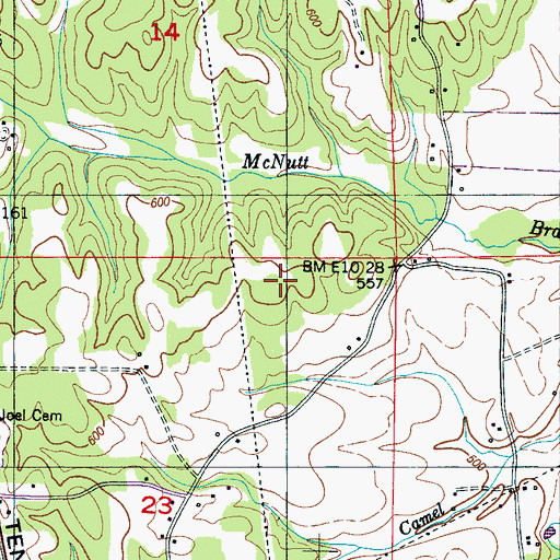 Topographic Map of Pittsburgh School (historical), MS