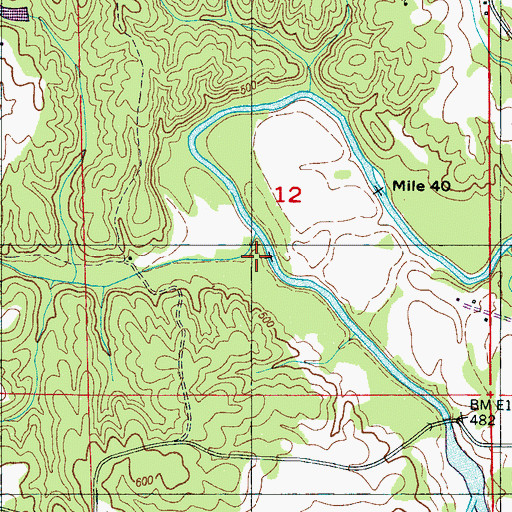 Topographic Map of Scotts Mill (historical), MS