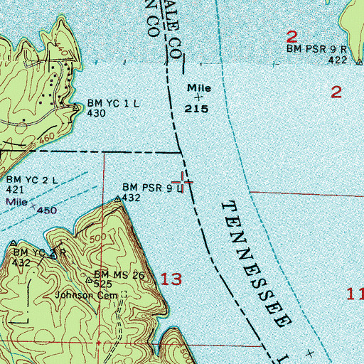 Topographic Map of Tylers Landing (historical), MS
