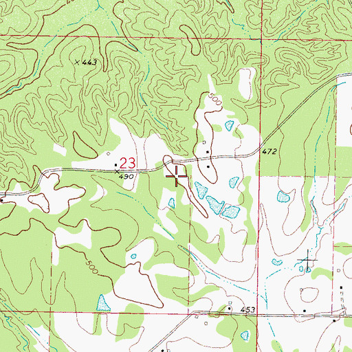 Topographic Map of Beasley Hills, MS