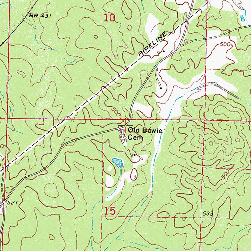 Topographic Map of Antioch (historical), MS