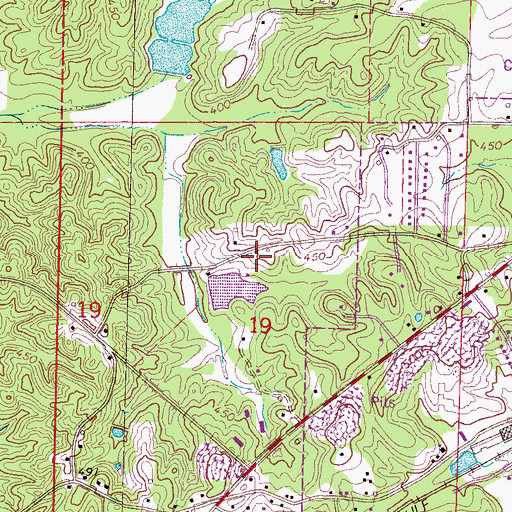 Topographic Map of Aponaug (historical), MS