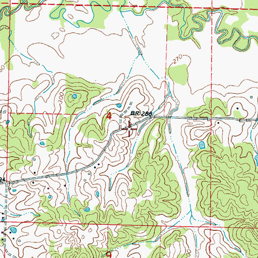 Topographic Map of Attalaville (historical), MS