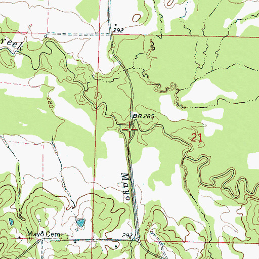Topographic Map of Auris (historical), MS