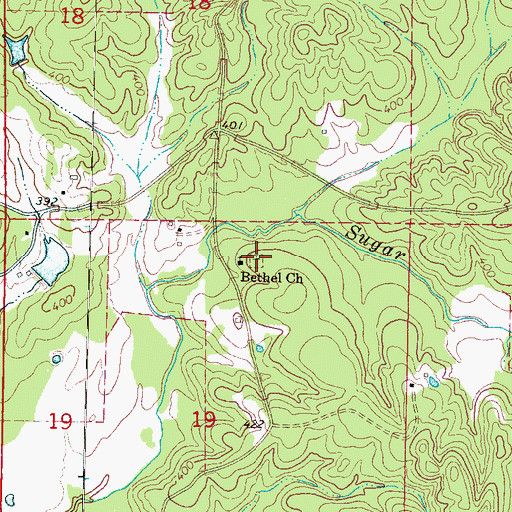 Topographic Map of Bethel Cemetery, MS