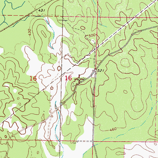 Topographic Map of Bloomingburg Cemetery, MS