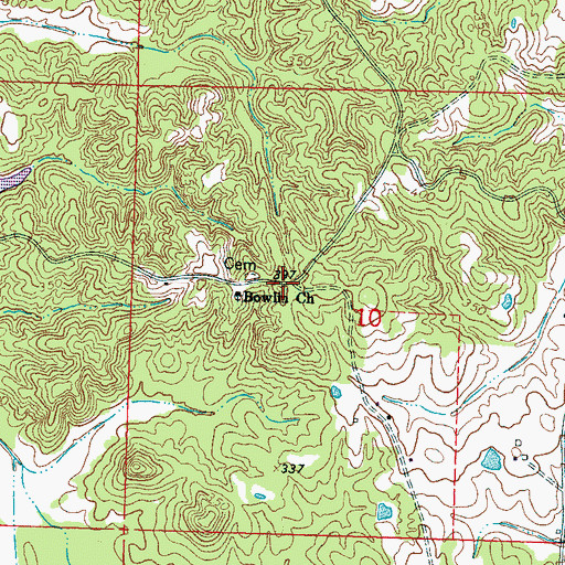 Topographic Map of Bowlin (historical), MS