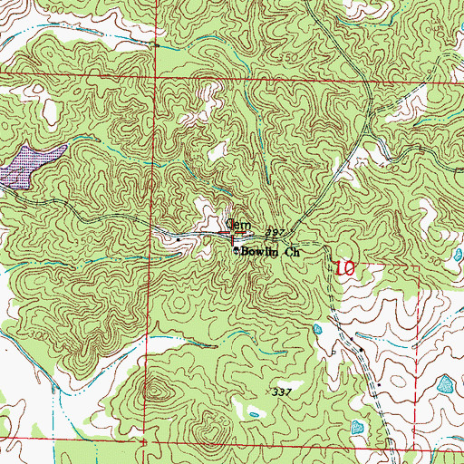 Topographic Map of Bowlin School (historical), MS
