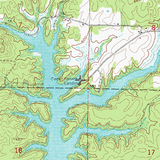 Topographic Map of Cedar Fourche Landing, AR