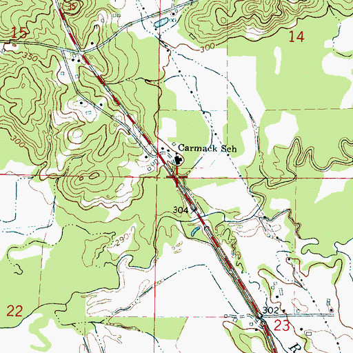 Topographic Map of Carmack, MS