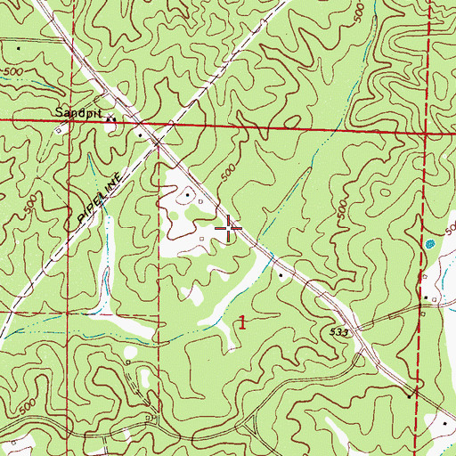 Topographic Map of Carson Ridge (historical), MS