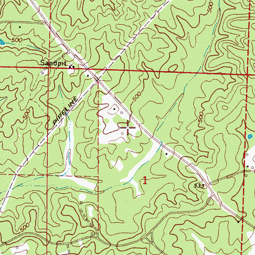 Topographic Map of Carson Ridge School (historical), MS