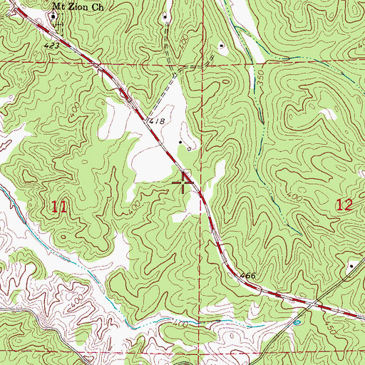 Topographic Map of Center Point School (historical), MS