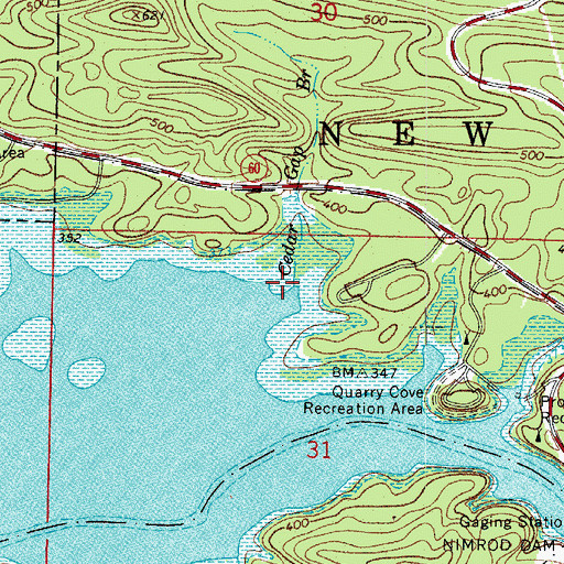 Topographic Map of Cedar Gap Branch, AR