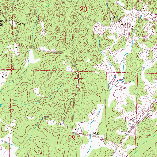 Topographic Map of Chita (historical), MS