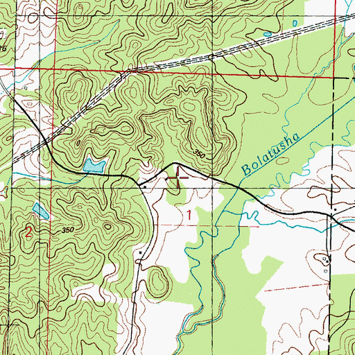 Topographic Map of Cow Barn School (historical), MS