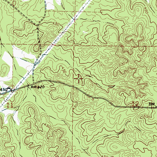 Topographic Map of Eades Cemetery, MS