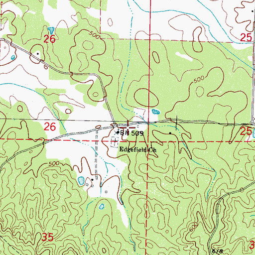 Topographic Map of Edgefield (historical), MS