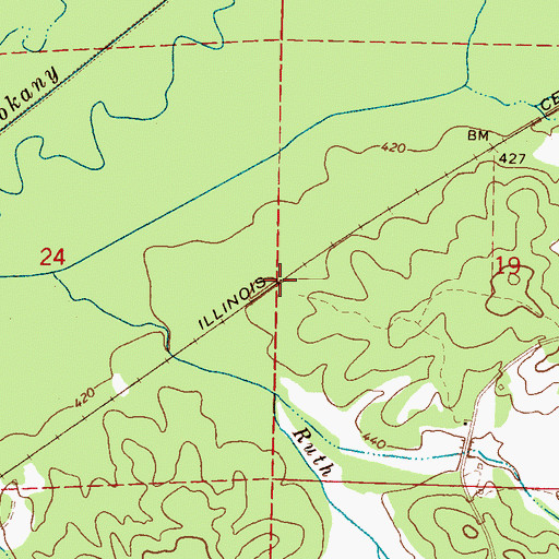 Topographic Map of Gregory (historical), MS