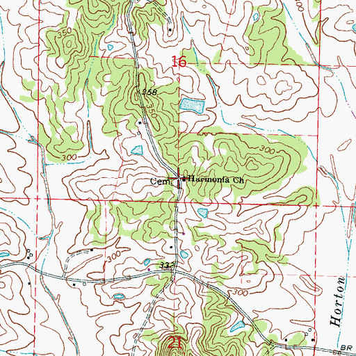 Topographic Map of Harmonia Cemetery, MS