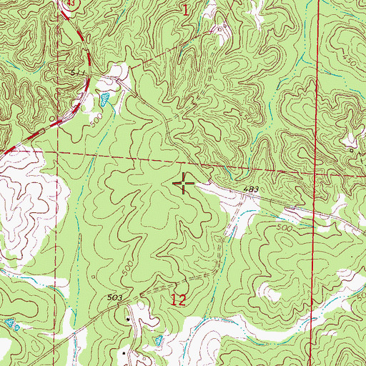 Topographic Map of Harmony School (historical), MS