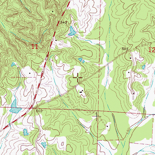 Topographic Map of Holy Grove School (historical), MS