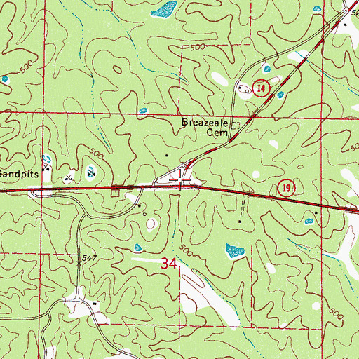 Topographic Map of Joplin (historical), MS