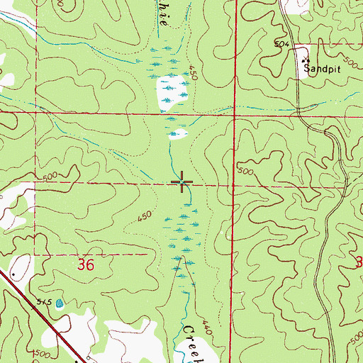 Topographic Map of Joplins Mill (historical), MS