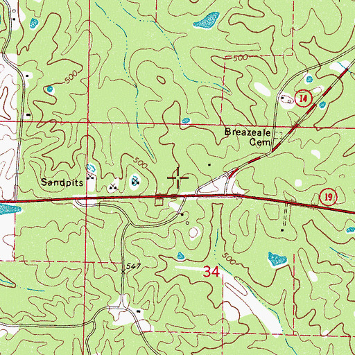 Topographic Map of Joplin School (historical), MS