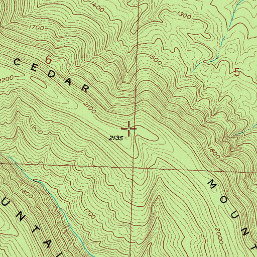 Topographic Map of Cedar Mountain, AR