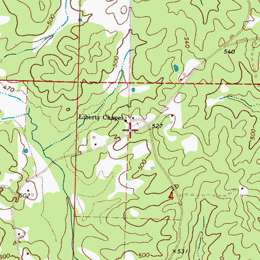 Topographic Map of Liberty Chapel Public School (historical), MS