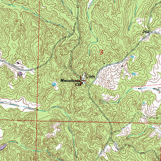 Topographic Map of Macedonia School (historical), MS