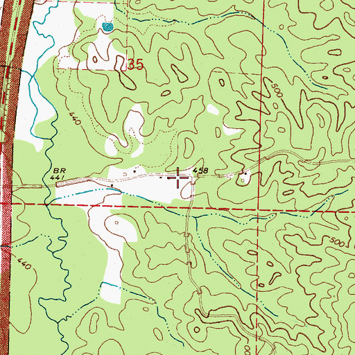 Topographic Map of Multona Springs, MS