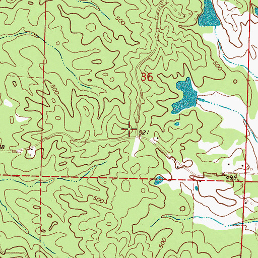 Topographic Map of Nash Creek School (historical), MS