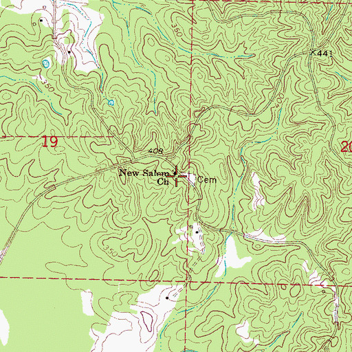 Topographic Map of New Salem School (historical), MS