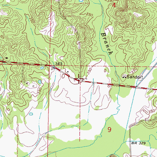 Topographic Map of North Center (historical), MS