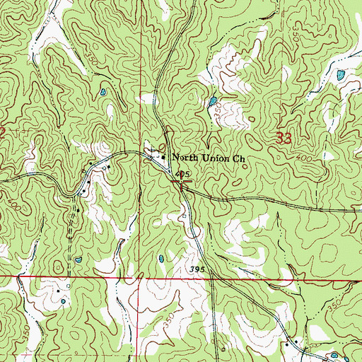 Topographic Map of North Union (historical), MS