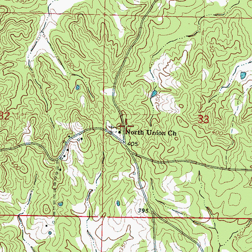 Topographic Map of North Union Cemetery, MS