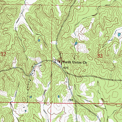 Topographic Map of North Union School (historical), MS