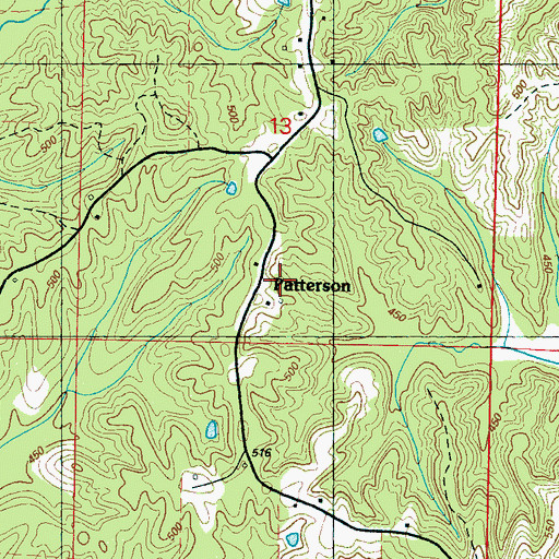 Topographic Map of Patterson Church, MS