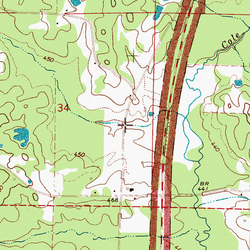 Topographic Map of Phoenix Mills (historical), MS