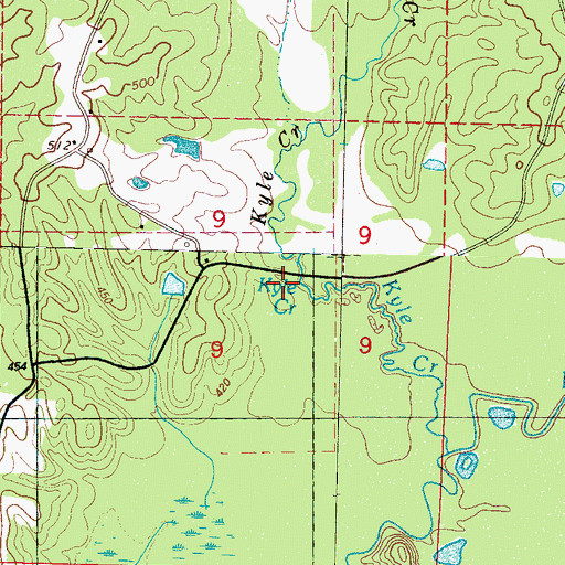 Topographic Map of Pilgrims Rest School (historical), MS