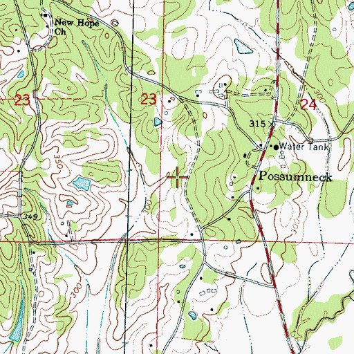 Topographic Map of Possumneck School (historical), MS