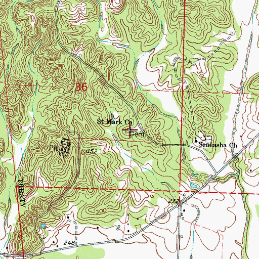 Topographic Map of Saint Mark Cemetery, MS