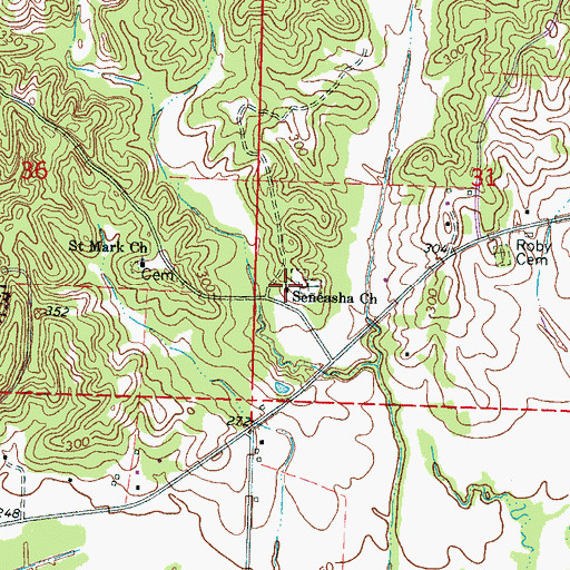 Topographic Map of Seneasha School (historical), MS